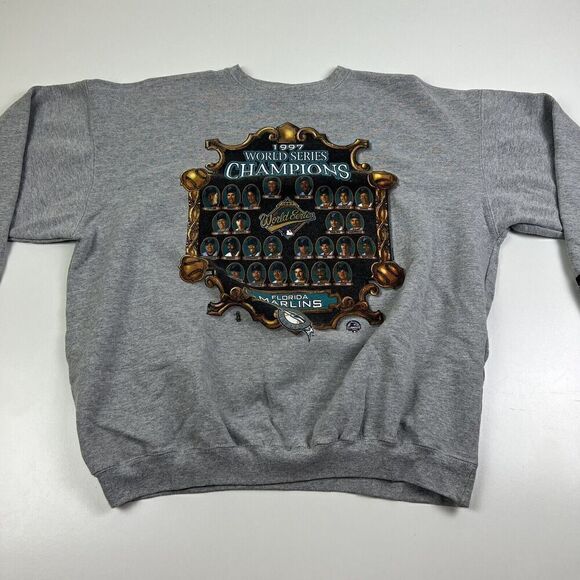 Vintage Florida Marlins 1997 World Series Champions MLB Starter Sweatshirt Sz XL - Picture 3 of 10
